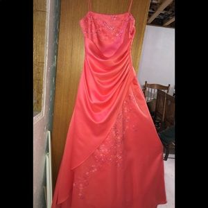 Jodi Kristopher Coral Prom dress